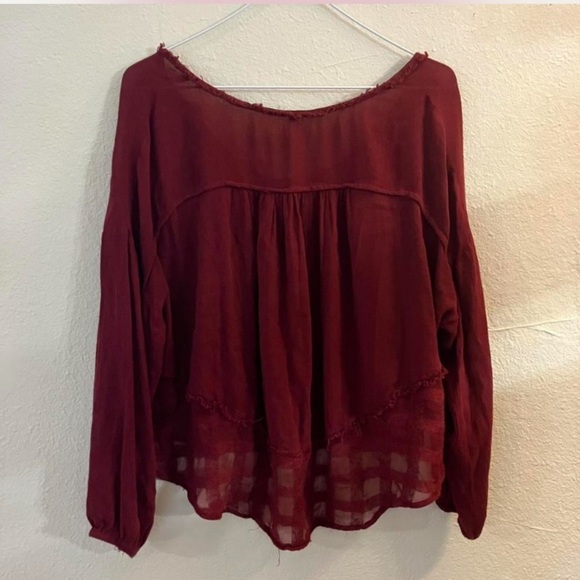 Free People Rainy Days Swing Flowy
Boho Top Blouse in Burgundy Red Size: XS - Picture 4 of 4